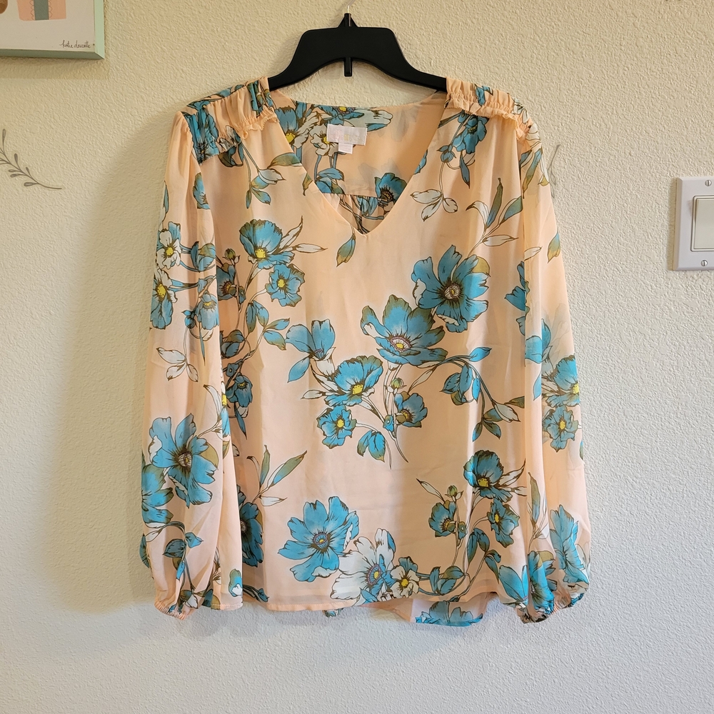 Belle By Kim Gravel Elegant Floral Women's Blouse - Size M